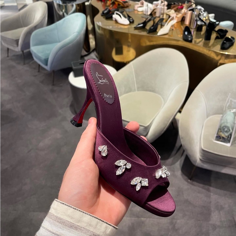 NWT Christian Louboutin Degraqueen 85 embellished mules